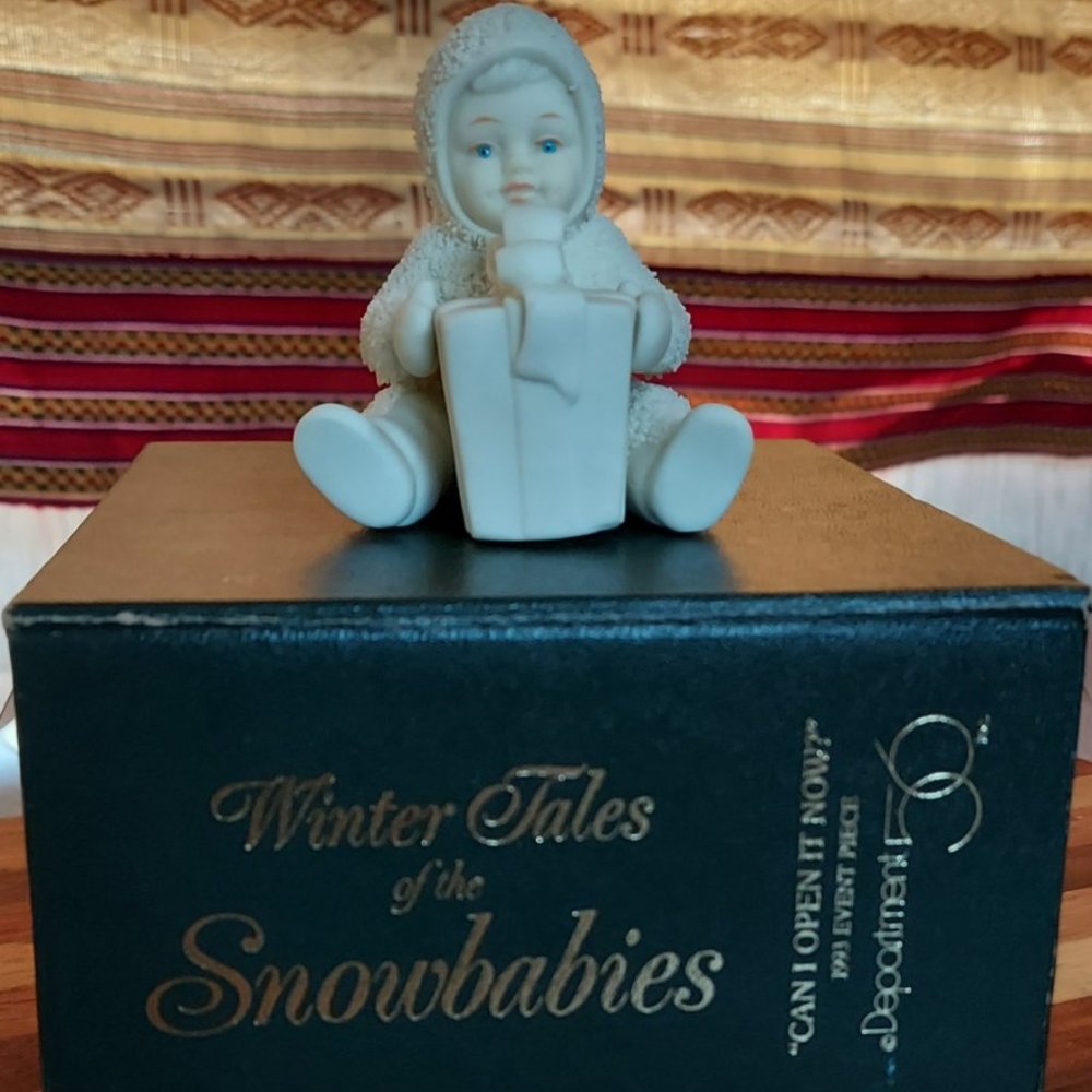 Department 56 Snowbabies -can I open it now- With Box Collectible Number 6838-1
